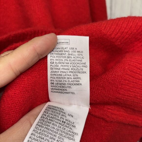 Womens Size M & Other Stories Ruby Red Wrap Sweater EUC - Picture 4 of 5